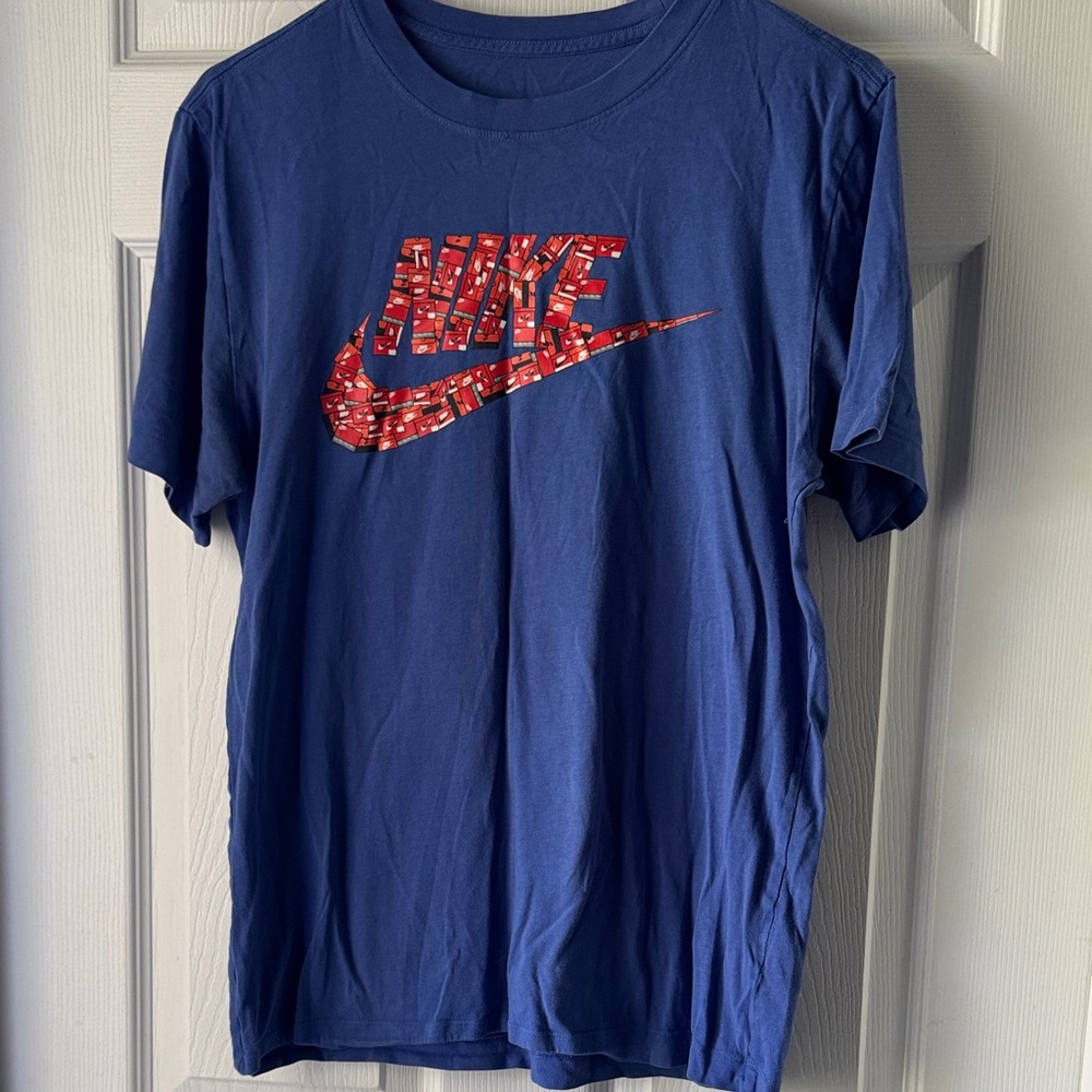 Nike Royal Blue Tee with Vibrant Red Graphic